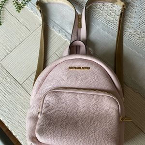 MK Pink pebbled leather backpack